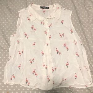 MANGO Sleeveless Cute Flaming top